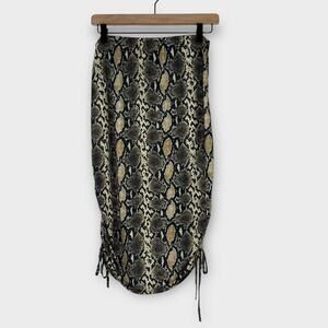Nasty Gal Collection Women’s Size 10 Snake Print Ruched Side Bodycon Skirt New